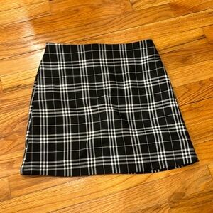 Blue rain girls plaid black and white skirt